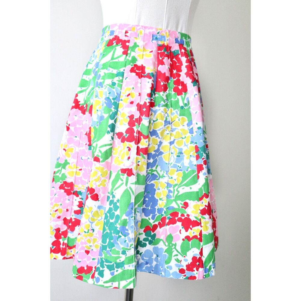 Vintage 1970s Buffy Buffington Size XXS A-Line Skirt Painterly Floral Print - Picture 9 of 10